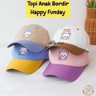 Happy Funday Premium Embroidered Baseball Caps for Boys and Girls Kids Hat