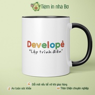 Developer ceramic cup Crazy programming, funny gift for friends, colleagues, super hot birthday gift
