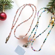 [BN] 1Pcs DIY Accessories Stylish Cute Stone Gem Mobile Phone Crossbody Straps Lanyard Beads Chain F