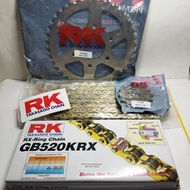 RK 520 SET FOR MODENAS PULSAR WITH 14T-(38T-39T) AND 520KLO/520KLO 2(GOLD)/GB520-120L(X-RING)