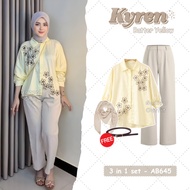 Godiva Outfit Yellow Kyren 3In1 Top Set for Teenagers (Bella Square+Belt+Blouse+OroPans Pants) Simpl