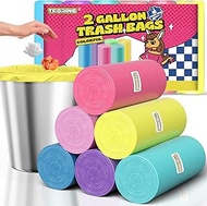2-Gallon Small Trash Bags - 150 Count Bathroom Garbage Bags Unscented 7.5 Liter Colorful Trash Can L