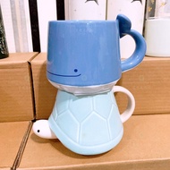 Starbucks Korea 2023 Marine Friends Series Whale Mug & Tortoise Mug • Korea Starbucks Marine Life Se
