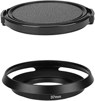 Metal Lens Hood 37mm + Lens Cap Compatible for Olympus E-M10 Mark III E-PL7 with Zuiko 14-42mm Lens 