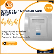 Faceplate Single 1 Gang for Cat5e Cat6 Cat3 Telephone and Internet Modular Jack Easy Install FP1MJ