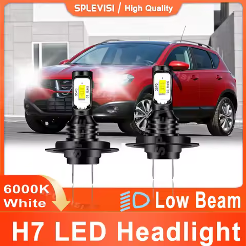 2x LED Car Light H7 Headlight Low Beam 70W 8000LM XID White Fit For Nissan Qashqai J10 2006 2007 200