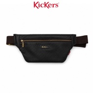 Kickers Genuine Leather Waist Bag Men Black Leather Sling Chest Bag Premium Crossbody WaistPouch #KI