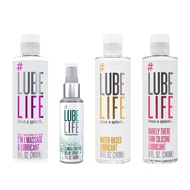 Lube Life Staycation Combination, 2-in-1 Massage & Lubricant 8 Fl Oz, Climax Control Delay Spray 2 F