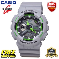 Original G Shock Men Sport Watch GA110 with LED Light Time Display Japan Quartz Movement 200M Water Resistant Shockproof Waterproof World Time Women Girl Boy Baby g Sports Wrist Watches 4 Years Official Store Warranty GA-110TS-8A3 (Ready Stock)