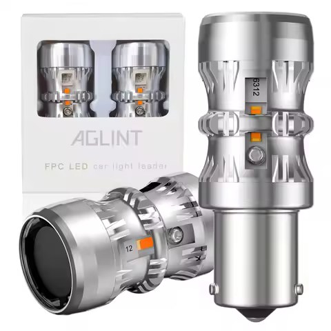 AGLINT BAU15S PY21W LED Bulb CANBUS Error-Free Anti-Hyper Flash 1860 4SMD Turn Signal Lights 12V Yel
