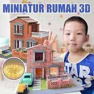 DIY Simulation House Block Villa Toys 456pcs Building House Mini Assemble Model Building Villa Build