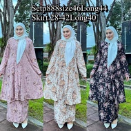 Baju raya viral 2024 baju kebaya labuh corak baju kebarung baju riau free size XL 2XL, 3XL