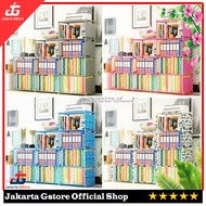 Minimalist Portable Multipurpose Bookshelf 3 Rows 3 Tiers 3 Sides Iron Frame - A414 GStore