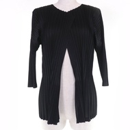 狀況極佳☆ 三宅一生PLEATS PLEASE PLEASE PP33-J07935袖開襟衫，黑色，3 碼，日本製造，正品，女款。