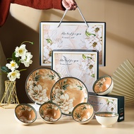 Camellia Ceramic Bowl SET Rice Bowl Porcelain Bowl Mangkuk Keramik Soup Bowl Doorgift Wedding Gift Dinnerware - VIXORA