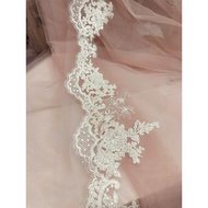 SA Metallic lace legs for veils, wedding items, designer items (LIGHT CREAM WHITE) 356-1m