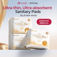 UUcare Crown Sanitary Pad Ultra-Thin 0.07CM Breathable Dry 24H Pads 24CM16 & 28CM 14Pads