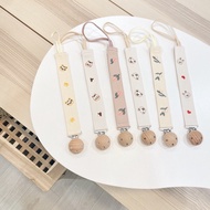 // Korean Version Embroidered Bear Pacifier Clip Chain Anti-Drop