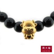 CHOW TAI FOOK 999 Pure Gold Pendant with Chalcedony Bracelet - Year of Ox R22223