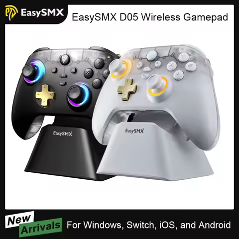 EasySMX D05 Wireless Gamepad for Nintendo Switch PC with Charging Dock RGB Hall Effect Joysticks Gam