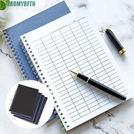 JEROMYBF Spiral Bound Notebook, Sturdy Cover Universal Line Pages Financial Record Book, Blank Grid 