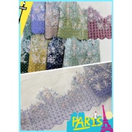 Border Lace Crystal tinggi 18cm,border lace cantik Trimming Lace Border Lace Corded Ready Stock