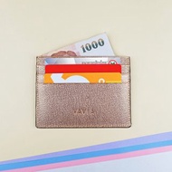 Pink Gold Cow Leather Card Holder