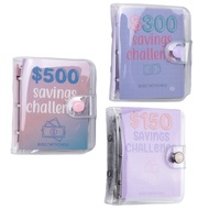 3 PCS Mini Binder Savings Challenge 150/300/500 Saving Money Budgets As Shown Cash Envelope Wallet B