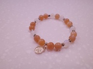 幸運之月/ 幸運草 月光石 橙月光 水晶手環 可客製化