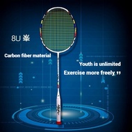 Super Handsome 8U Ultra Light Badminton Racket Carbon Handle Integrated Badminton Racket Adult Carbo