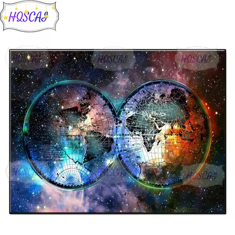 DIY 5D Fantasy starry sky, world map Diamond Painting Full Square round drill Diamond Mosaic Embroid