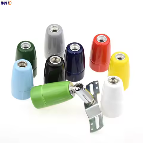 IWHD Ceramics Douille E14 Socket Bulb Holder For Table Pendant Light Soquete Fitting E14 Lamp Holder