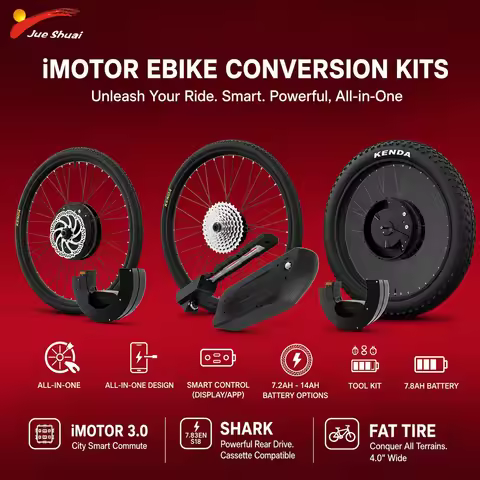 40KM/H Max Speed Electric Bike Conversion Kit with 7.8ah Battery & Tire 40KM MAX Range Front /Rear 2