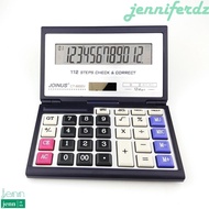 JENNIFERDZ Solar Calculator, 12 Digits Foldable Folding Flip Calculator, Practical Portable Multifun