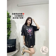 < zanna > 8523 Super Popular Style Washed Cut Cross Heart Big T Women's Clothing Girls Mid-Length Ve