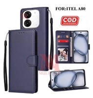 Itel A80 Leather Flip Cover Wallet Case Kulit - Casing Dompet Case Wallet Leather Flip