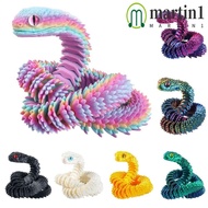 MARTIN1 3D Printed Snake Toy, Realistic Multicolor Simulated Snake Ornament, Exquisite PLA Rotatable