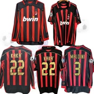 06 07 AC Milan Retro Jersey 2006 2007 Championship Home 22 Kaka Long Sleeve Football  Shirts 3 Marti
