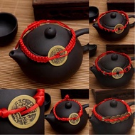 Jewelry Red String Bracelets with Lucky Copper Coins Pendant of Feng Shui Money Magnet Bracelet