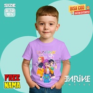 T-SHIRT KIDS CHARACTER KPOP DEMON HUNTERS HUNTRIX 4 FREE NAME