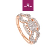 HABIB Baguette Diamond Ring in 750/18K Rose Gold 275120526
