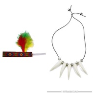 Indian costume accessories | Indian native headpiece costume | Indian teadicial necklace