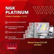 NGK Laser Platinum Spark Plug for Nissan Teana 2.5 L33 (2nd Gen)