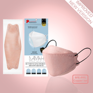 Pink - Black ear loops [Ready Stock] 4 ply 3D Korean Mask Disposable KF94 Face Mask BFE&gt;99% [Medeis x DAMAH]