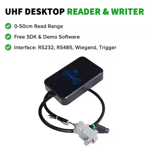 UHF RFID Card Reader/writer 860~960MHz RS232 RFID UHF Reader/writer with Software Batch Card Writing
