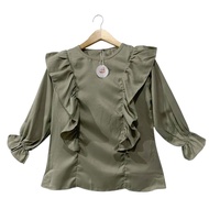 LUNA BLOUSE TOP AGE 12-13 YEARS/ CHILDREN'S TOP AGED 12-13 YEARS DOBLLE RUFFEL TOP