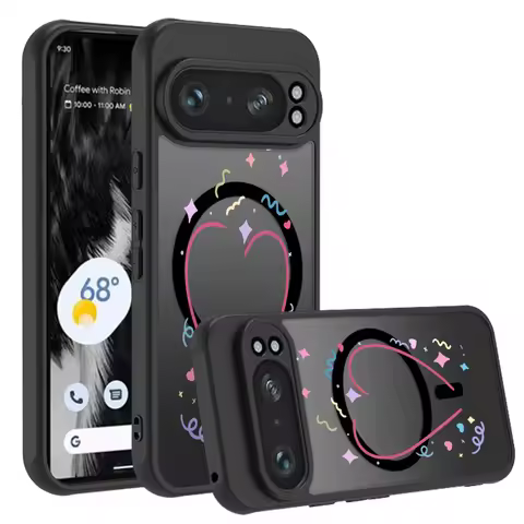 Love Hearts Print Magnetic Case For Google Pixel 10 8 7 Pro Pixel 9 10 Pro XL 9A 8A 7A For Magsafe W