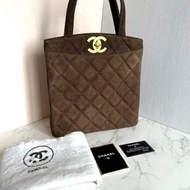 絕版中古包 Chanel咖啡金色旋轉扣凱莉包 手提包 古董包 二手包