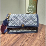 【Counter Lastest！！】Tory Burch Lady‘s 2021 New Style T Monogram Jacquard Shoulder Bag Messenger Bag OGWL