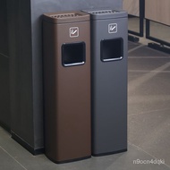 Hotel Lobby Stainless Steel Vertical Elevator Entrance Trash Can with Ashtray Corridor Aisle Smoking Smoke Extinguishing